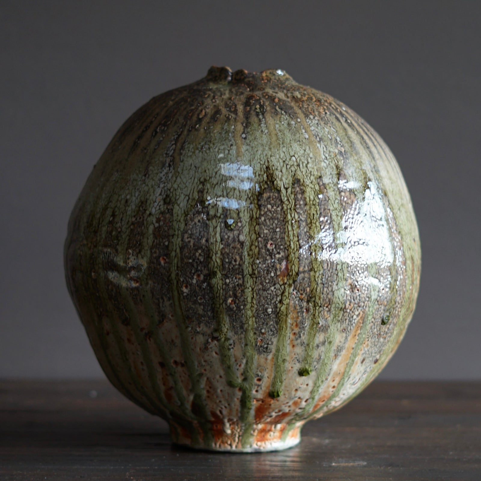Wood Fired Orb Jar #FQ733
