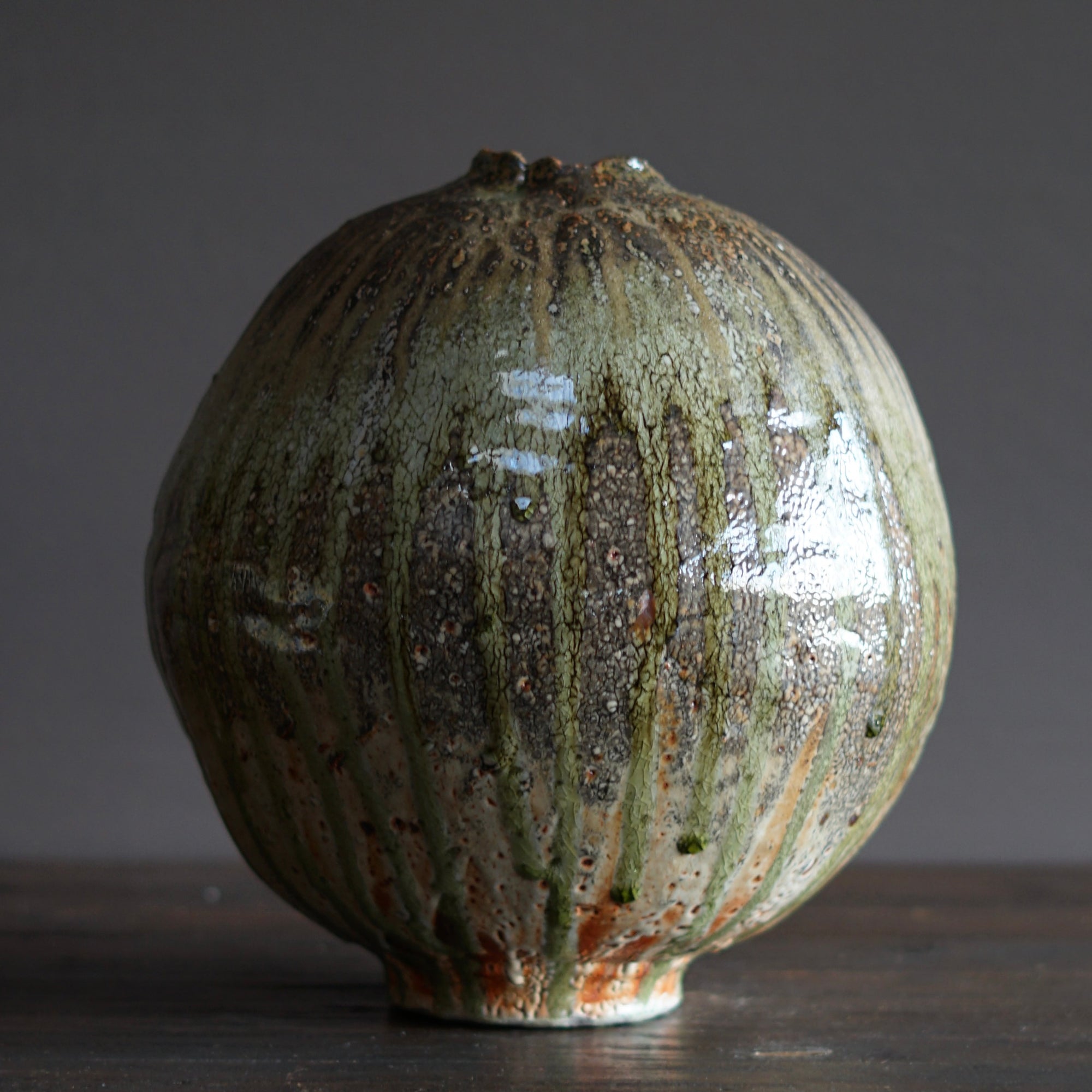 Wood Fired Orb Jar #FQ733