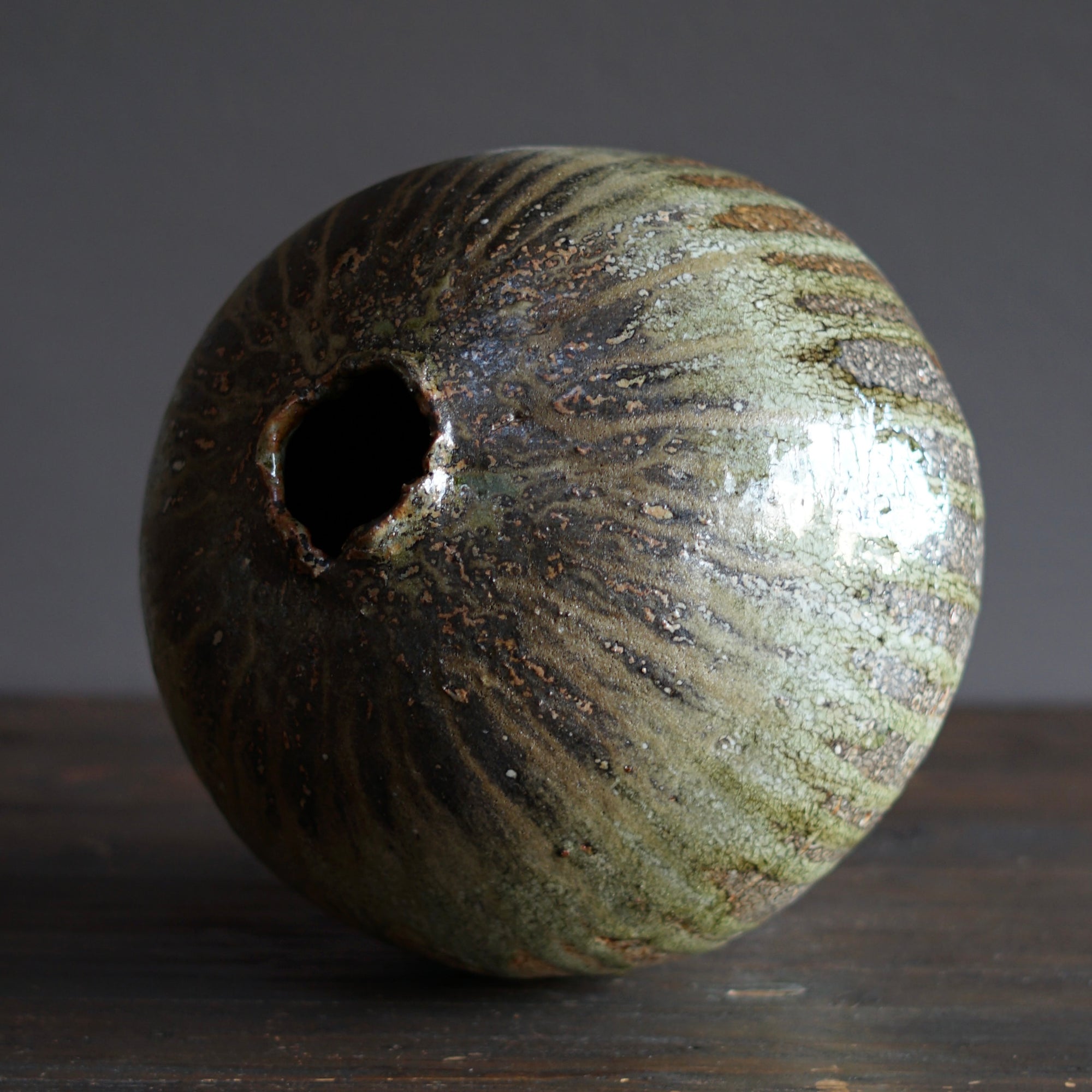 Wood Fired Orb Jar #FQ733