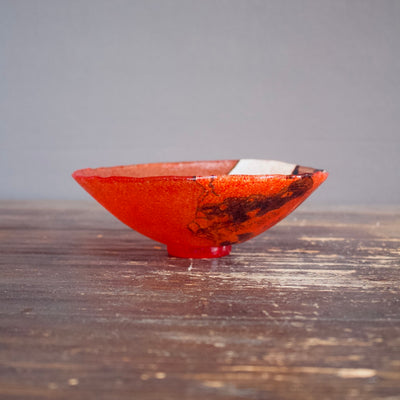 Red Skull Glass Tea Bowl #YU3B