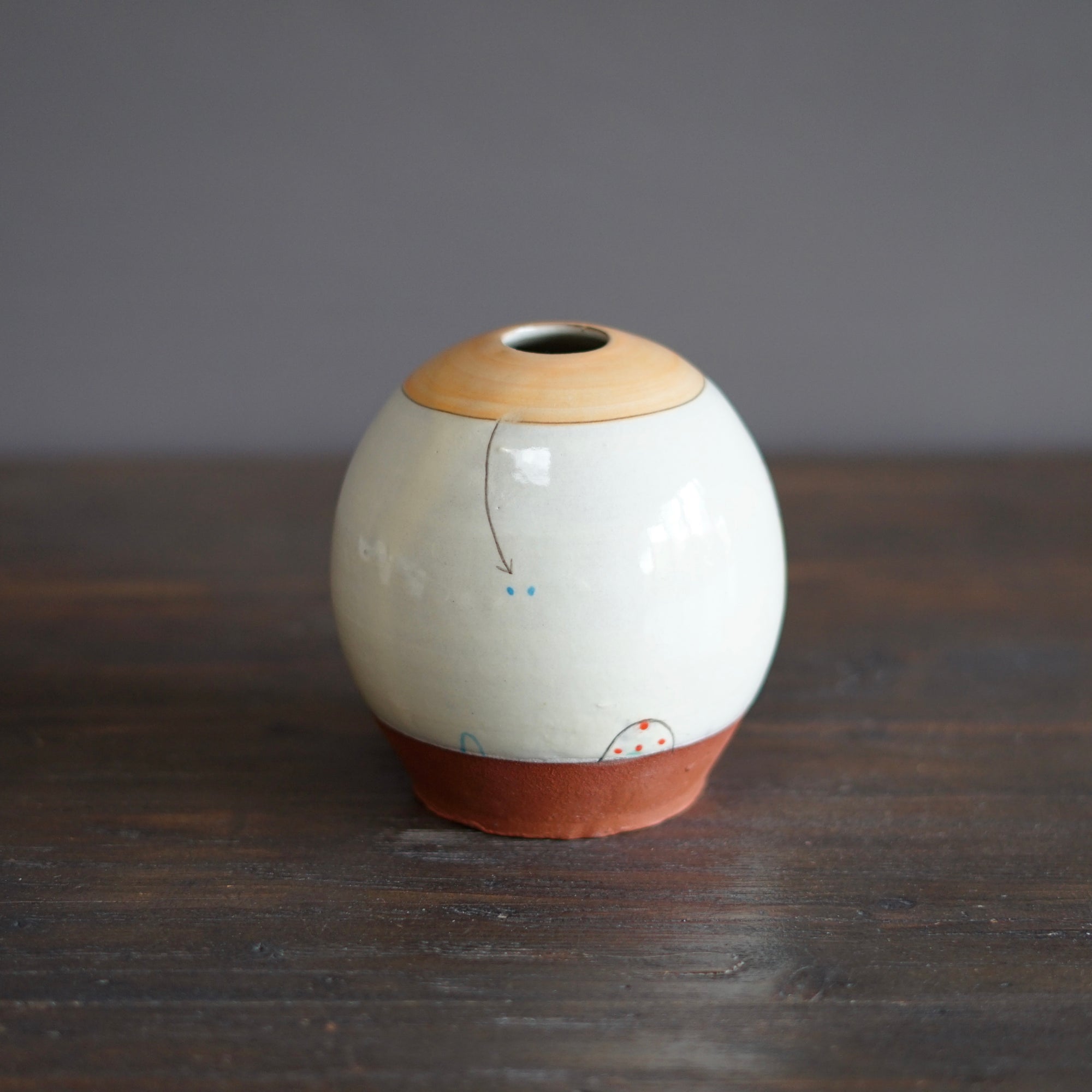 "Schematics" Globe Form Vase #BC57A