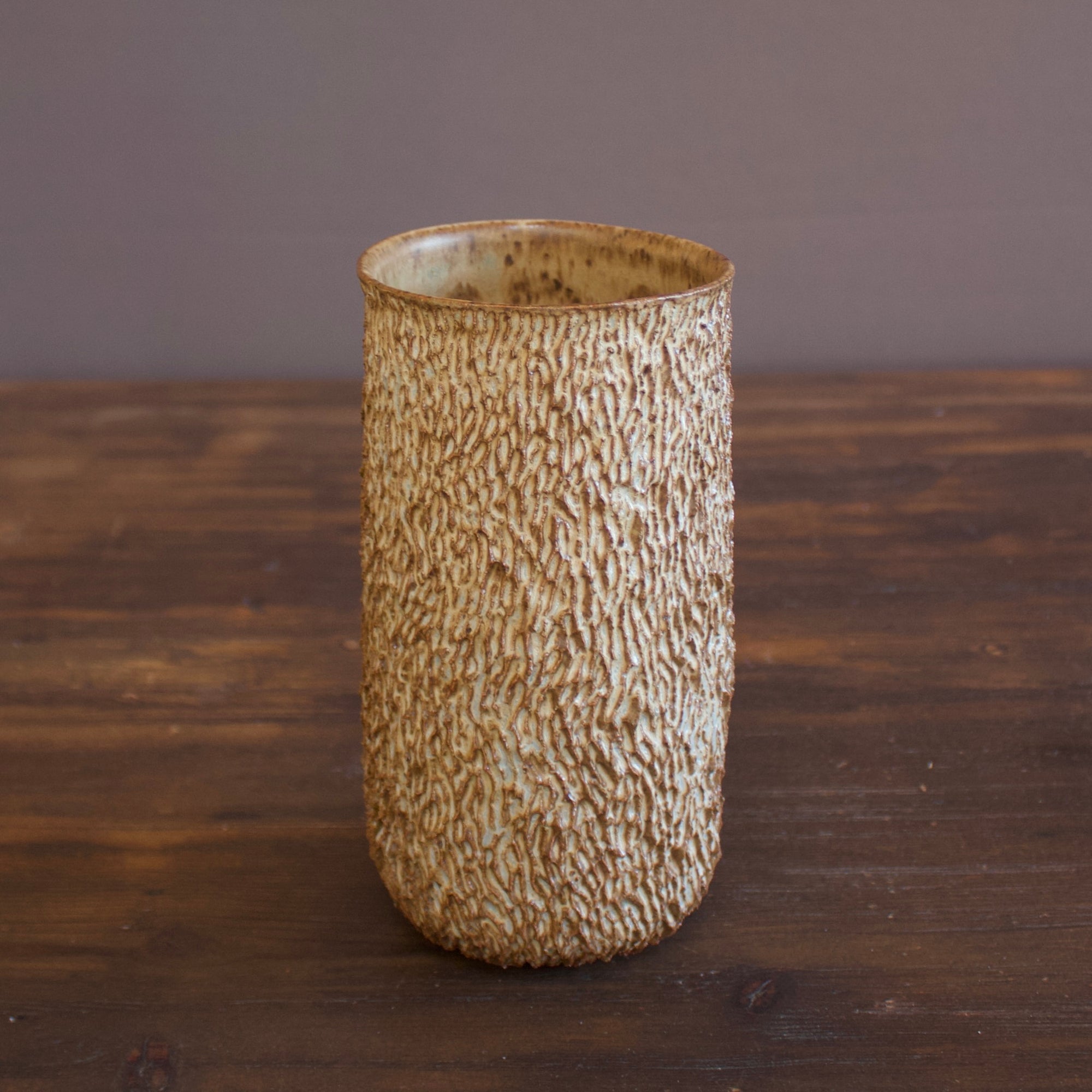 Carved Brown Flower Vase #LK775
