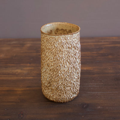 Carved Brown Flower Vase #LK775