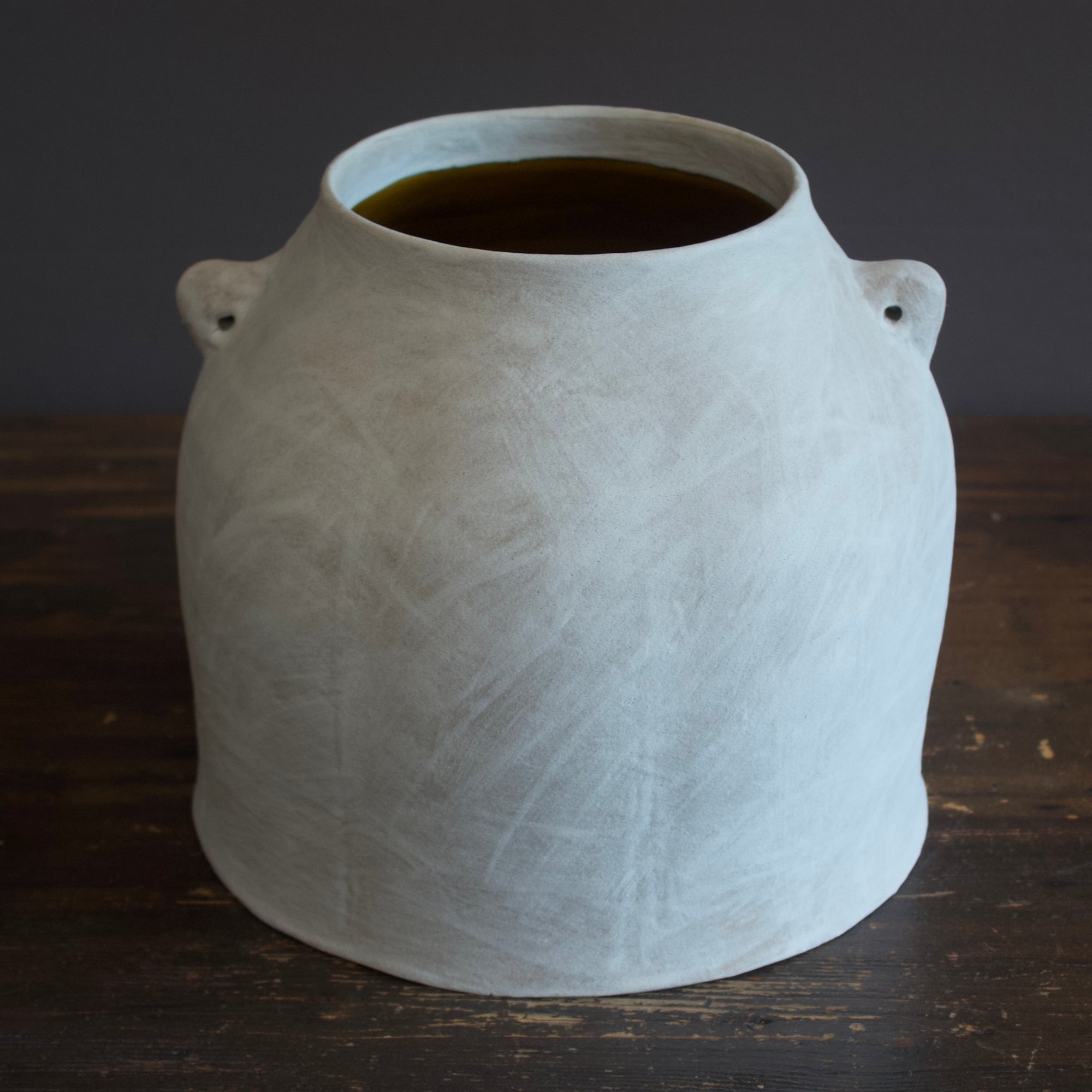 White / Brown Jar Flower Vase #JT303
