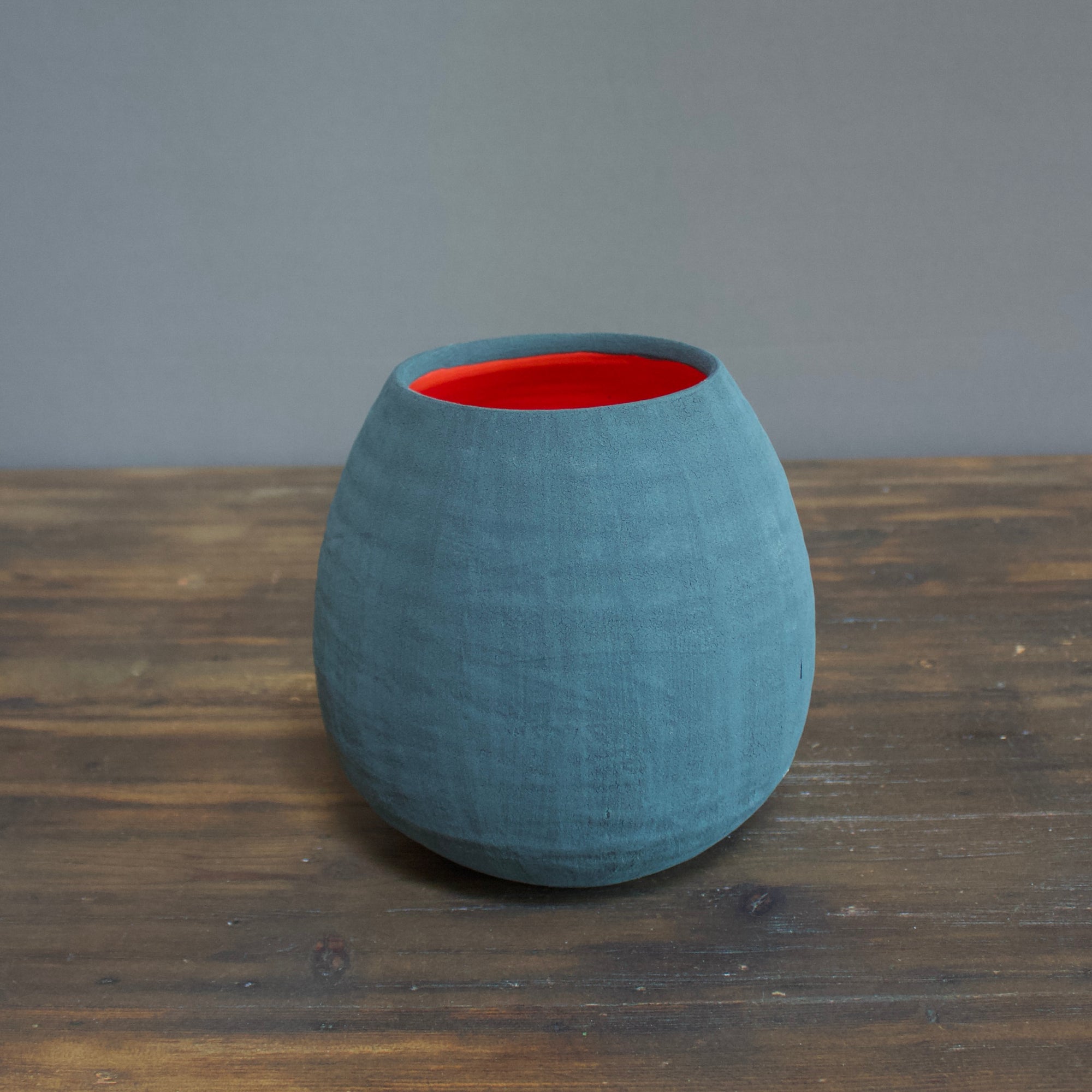 Gray / Red Dino Flower Vase #JT312