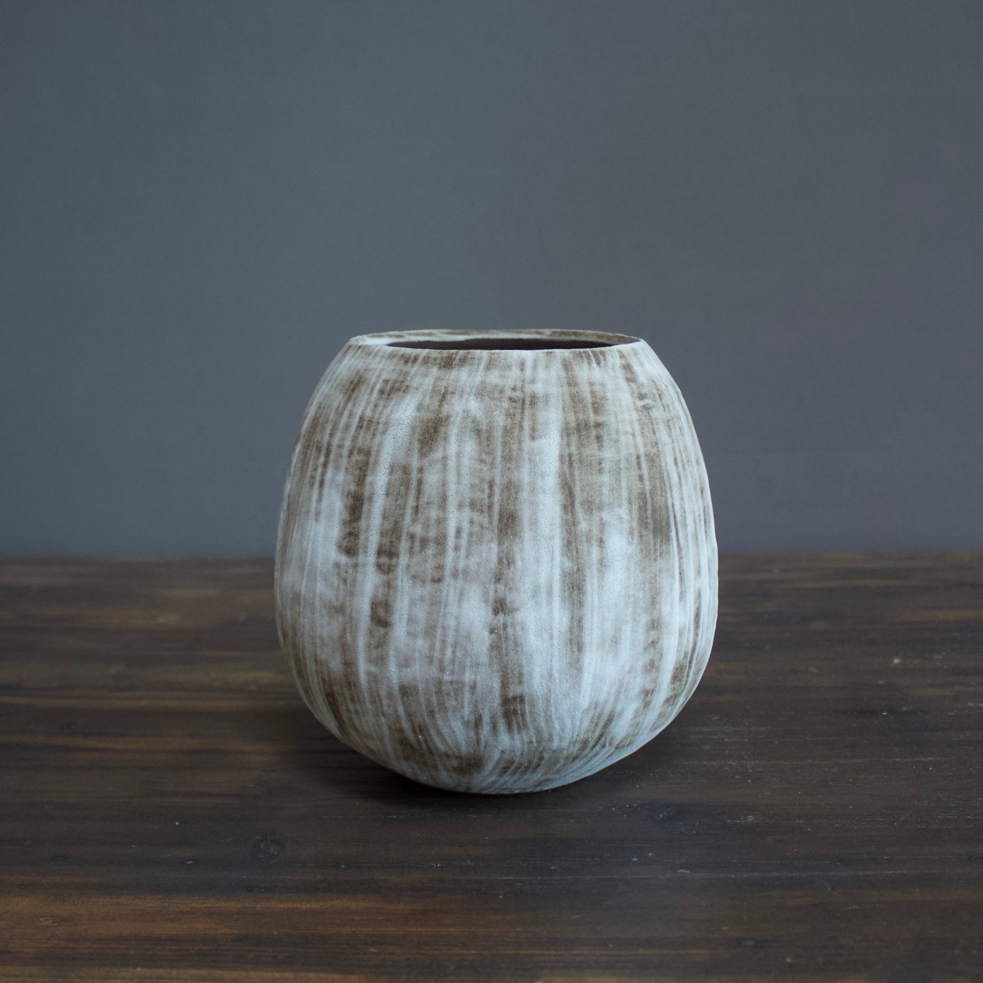 Stripes / Brown Dino Flower Vase #JT311