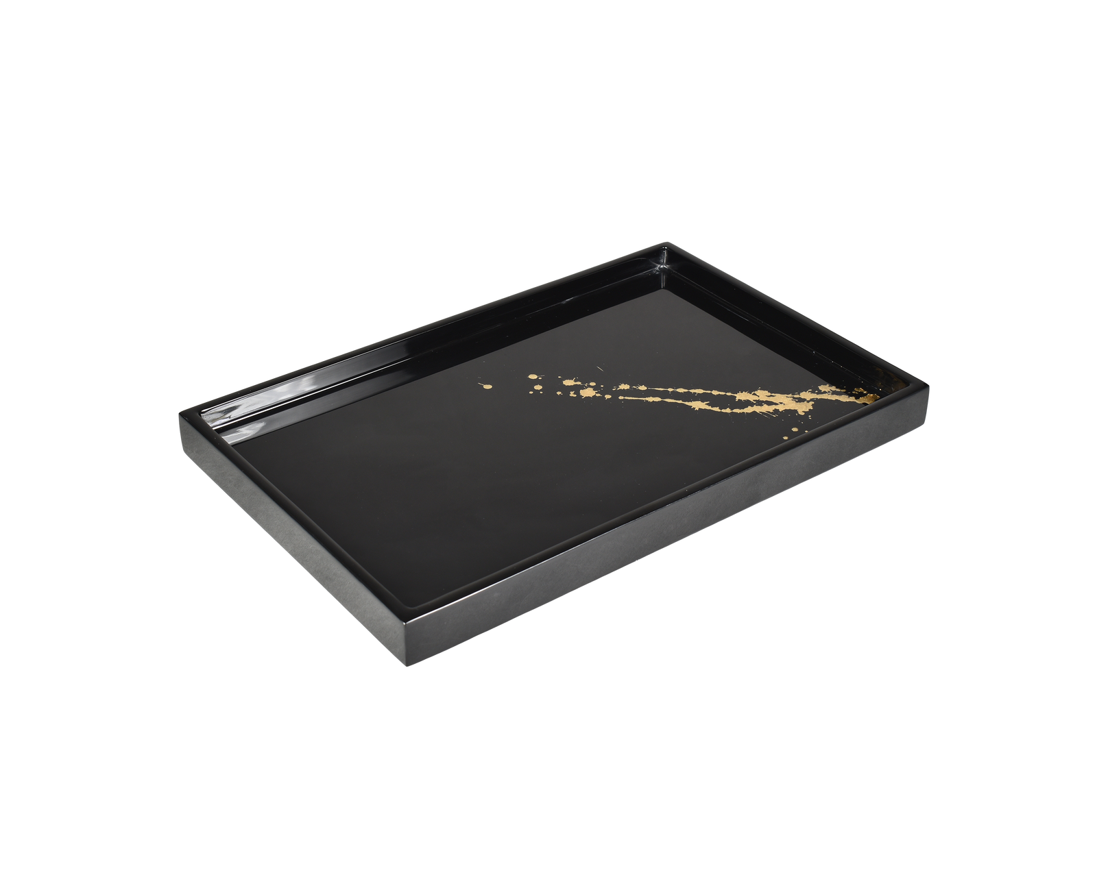 Vanity Tray Black with Gold Accent