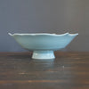 Blue Celadon Flower, Bird, and Rabbit Serving Bowl #KG13