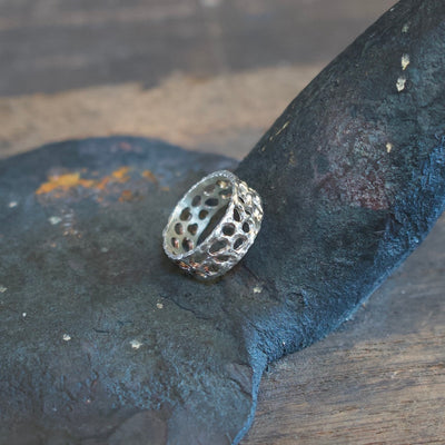 Coral Branch Ring Sterling Silver