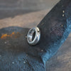 Small Smooth Puff Ring Black Stone Sterling Silver #8407B