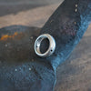 Small Smooth Puff Ring Black Stone Sterling Silver #8407B