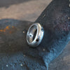 Small Smooth Puff Ring Black Stone Sterling Silver #8407B