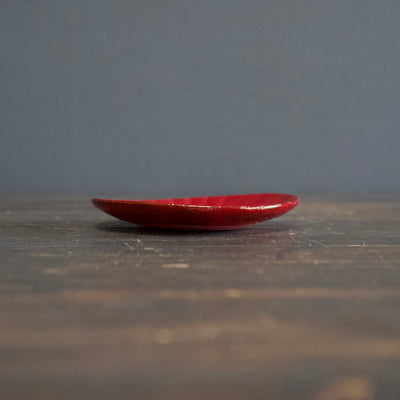 Red Glaze Dessert Plate #HT338