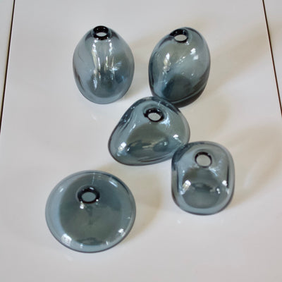 Indigo Blue Glass Bud Vases set of 5