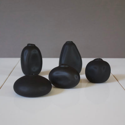 Matte Black Bud Vases set of 5