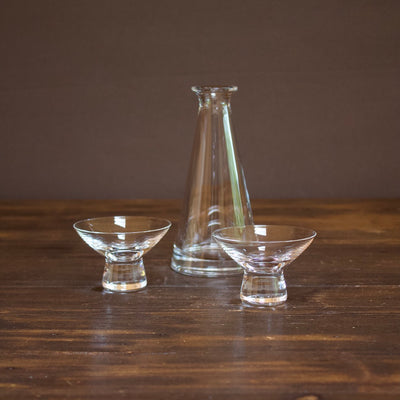 Clear Glass Sake Set 1:2＃EDO17
