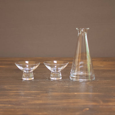 Clear Glass Sake Set 1:2＃EDO17