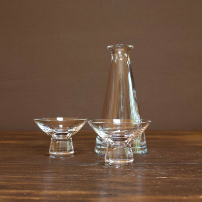 Clear Glass Sake Set 1:2＃EDO17