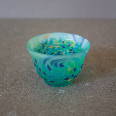 Frosted Glass Sake Cup #7013 Green