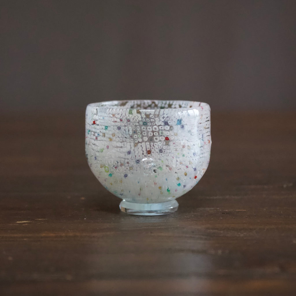 White Murrini GUINOMI Sake Cup#F41
