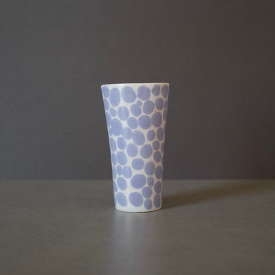 Light Blue Dots Slender Shot Porcelain Cup #LK572
