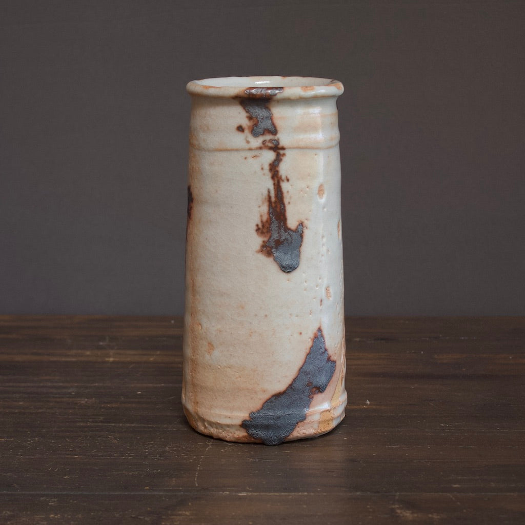 Shino Cylinder Flower Vase #NN169 by Shu Suzuki - Sara